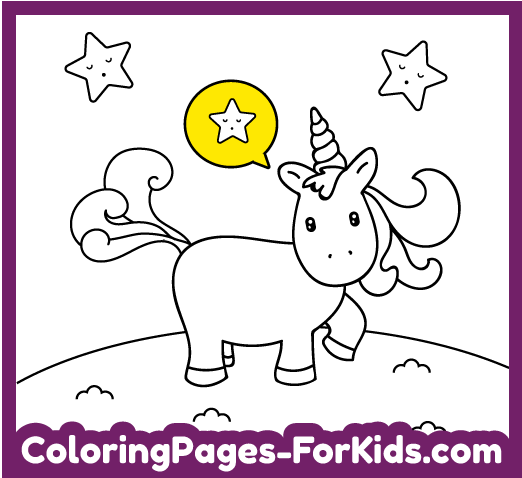 Unicorn coloring pages for kids