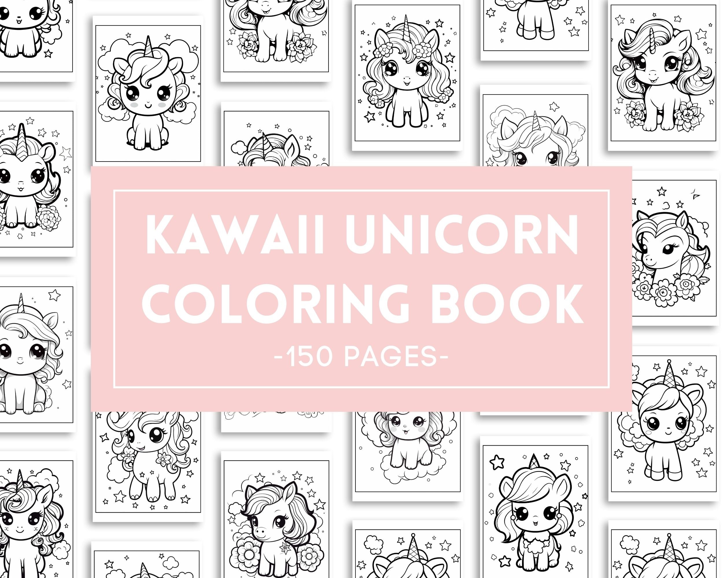 Kawaii unicorn coloring book â mama life printables