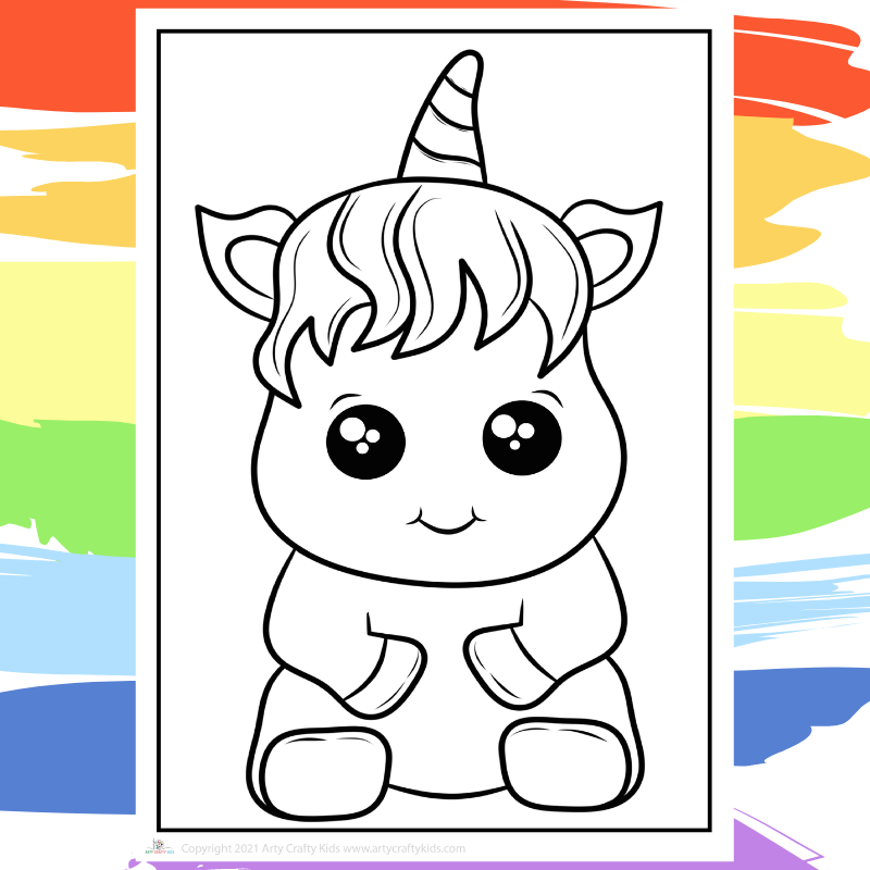 Cute unicorn coloring pages