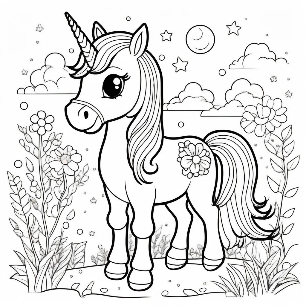 Unicorn coloring book for kids