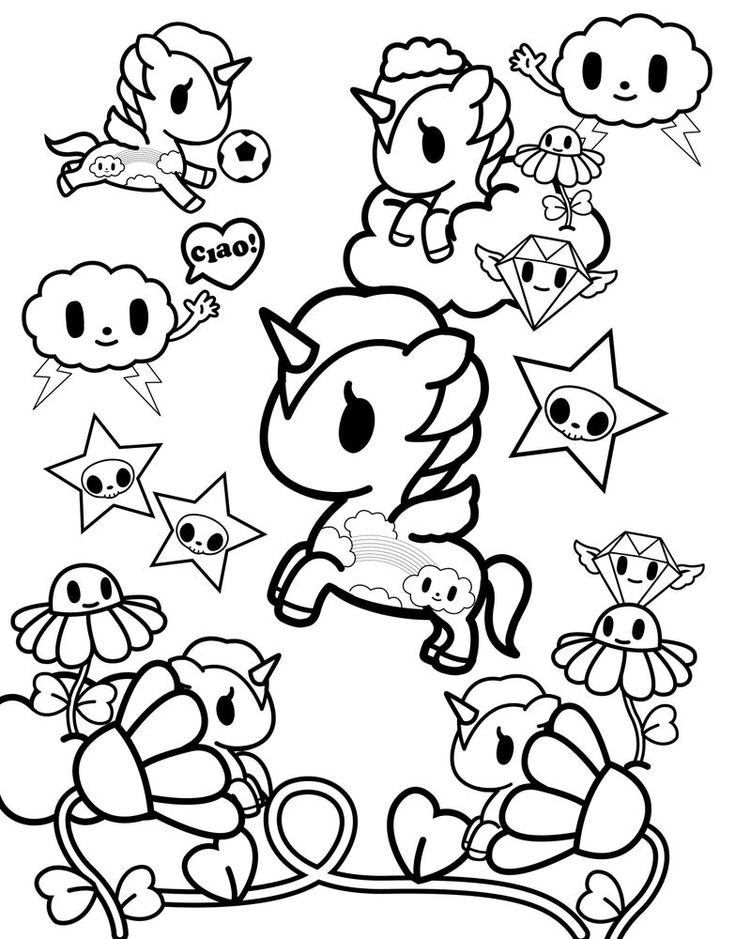 Tokidoki special edition unicorn coloring pages cute coloring pages coloring pages