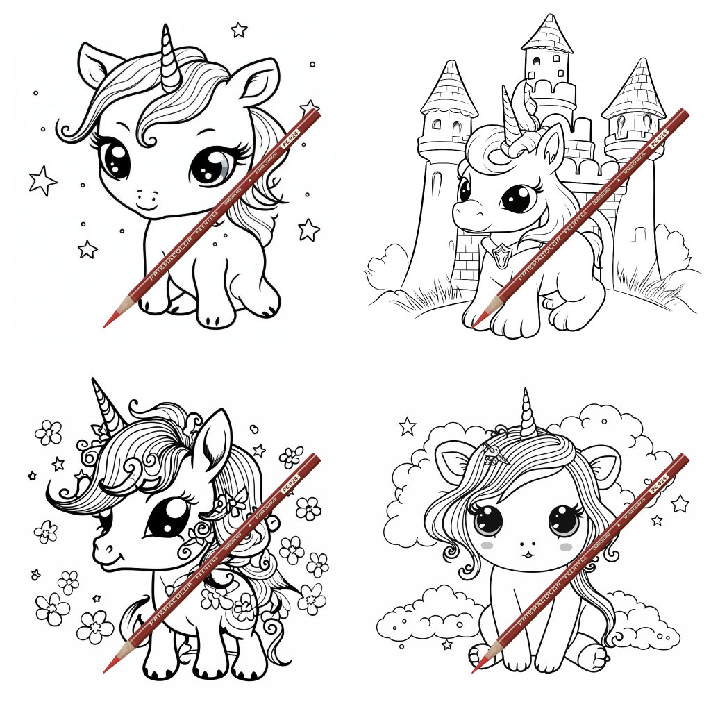 Cute unicorn coloring book vol coloring pages â the coloring pages store