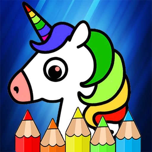 Kawaii unicorn coloring book game for kids