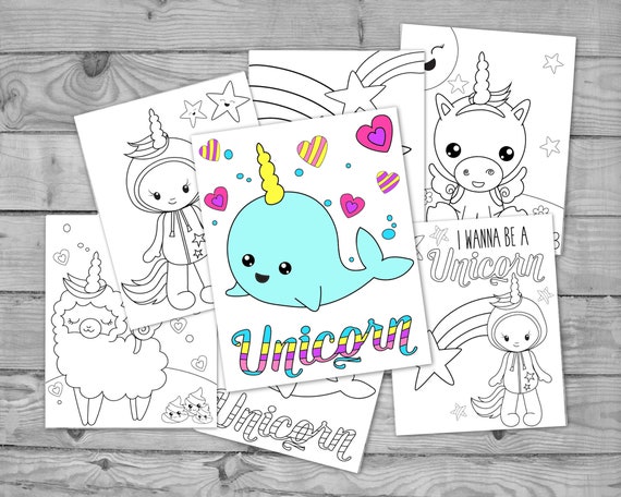 Printable kawaii unicorn coloring pages for kids unicorn