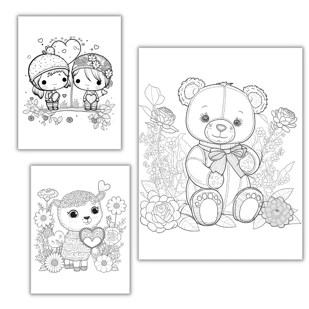 Plr cute valentine coloring pages â plr