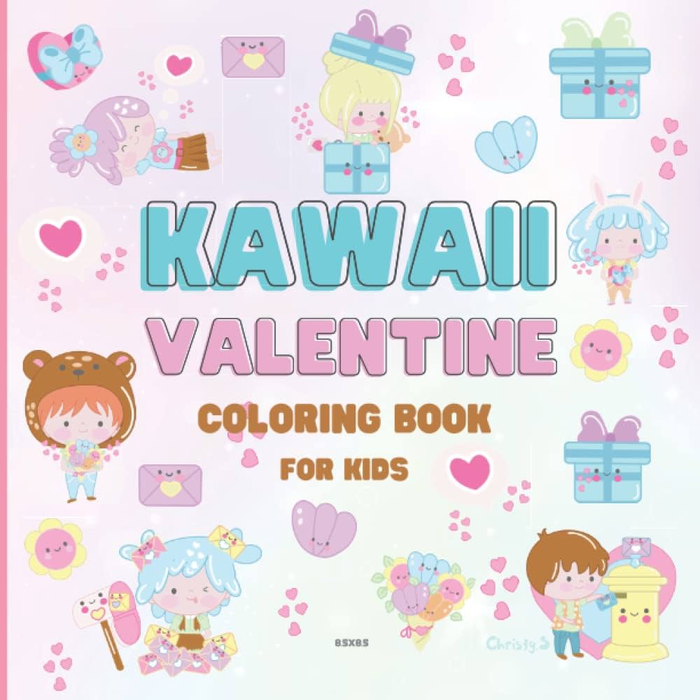 Kawaii valentine coloring book for kids valentines day gift for kids s christy books