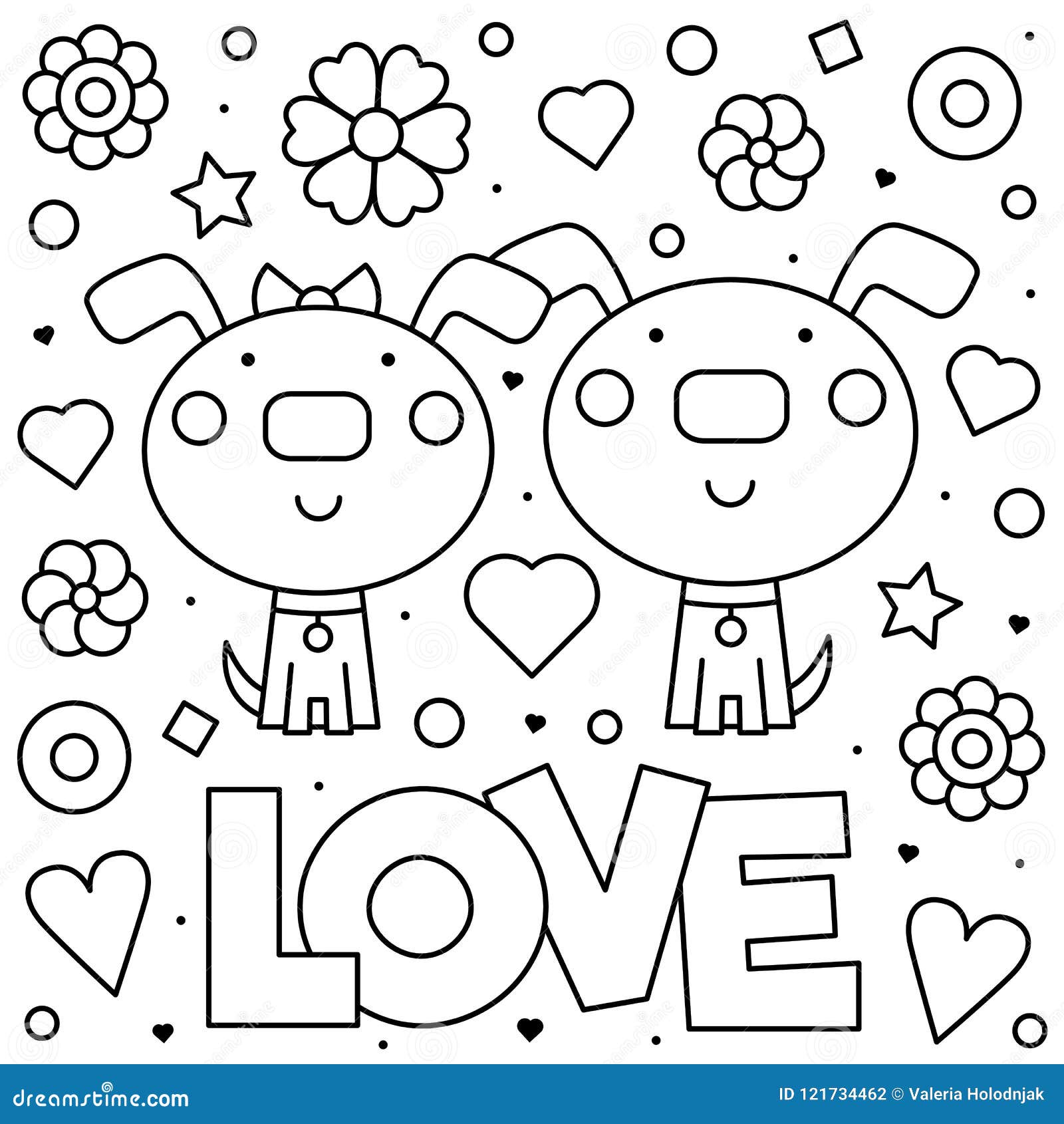 Valentines day dog coloring page stock illustrations â valentines day dog coloring page stock illustrations vectors clipart