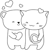 Kawaii valentines day coloring book free coloring pages