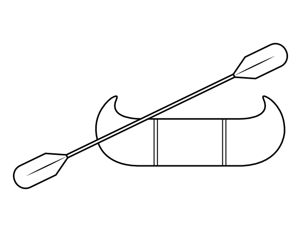 Printable kayak coloring page