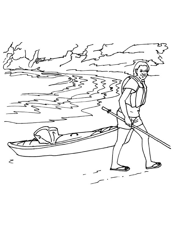 Lady with her kayak coloring page download free lady with her kayak coloring page for kids best coloring pages