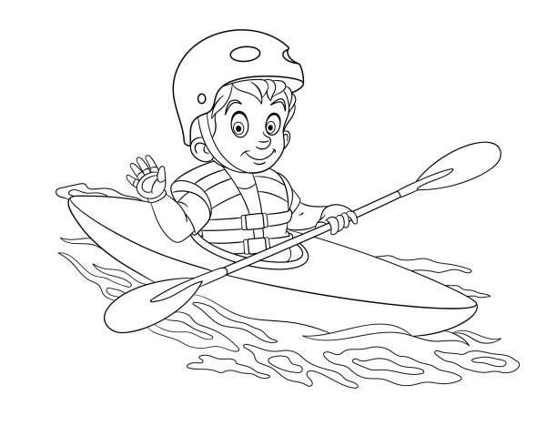 Kayaking funny stock illustrations royalty