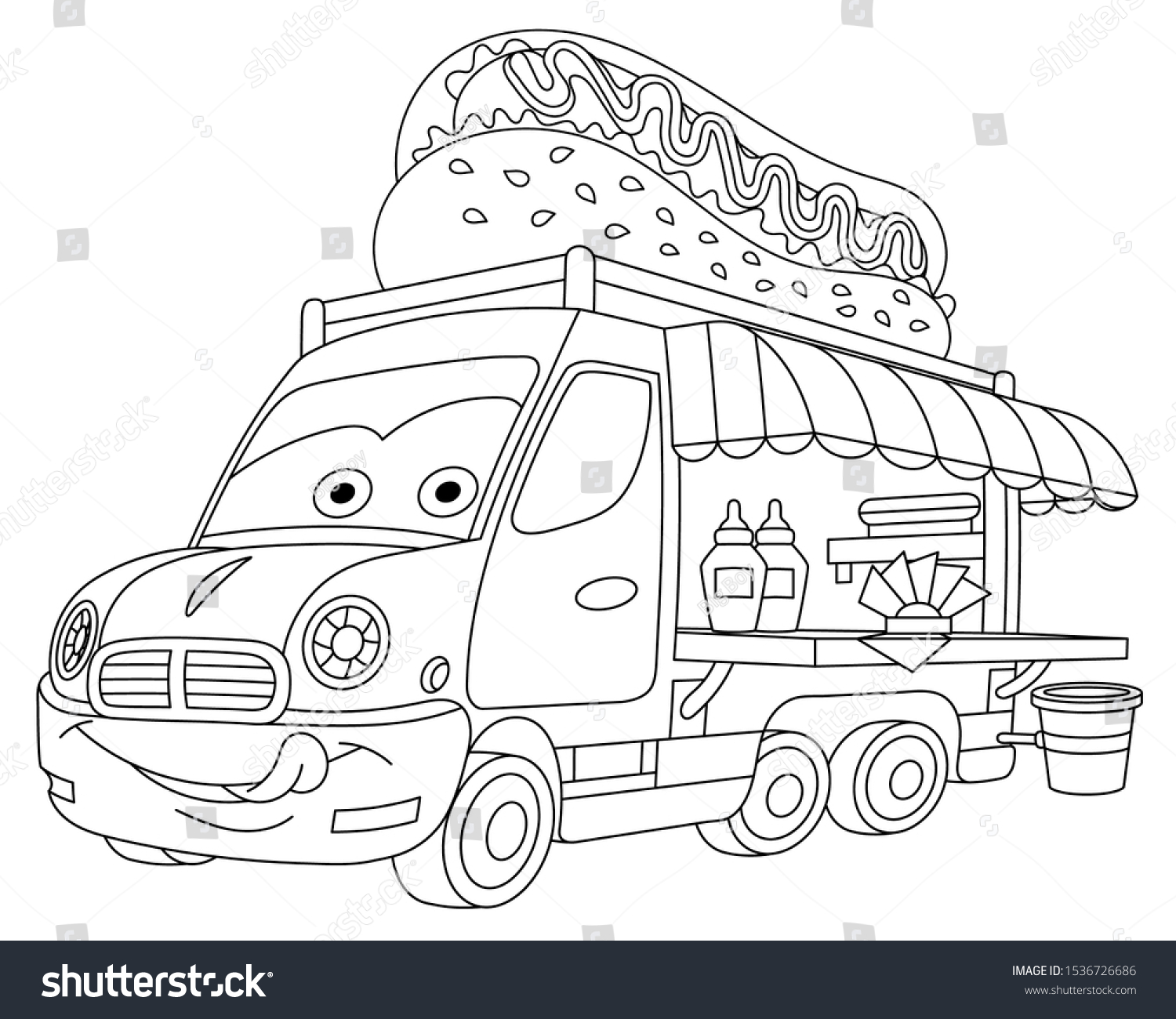 Coloring page coloring picture cartoon food stock vector royalty free