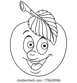 Coloring book coloring page cartoon apple stock vector royalty free