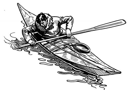 Coloring page kayak kayaking drawing examples coloring pages