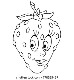 Coloring book coloring page cartoon strawberry stock vector royalty free