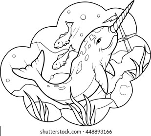 Coloring page coloring book cartoon porcini stock vector royalty free