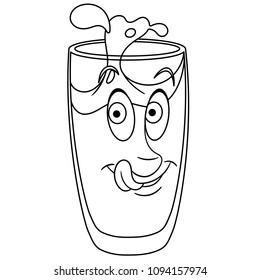 Coloring page coloring book water glass stock vector royalty free