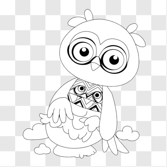 Download owl coloring page teaching love and care for family png online