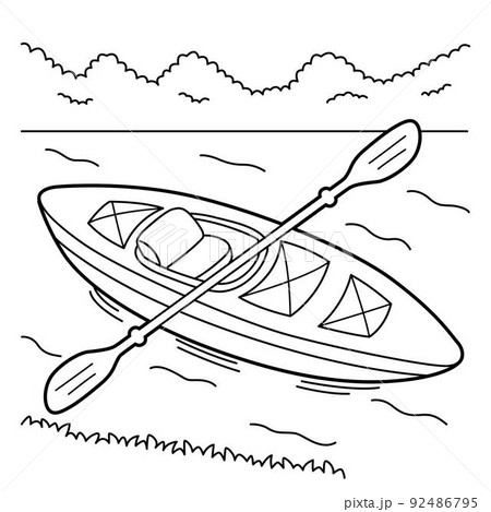 Kayak vehicle coloring page for kids