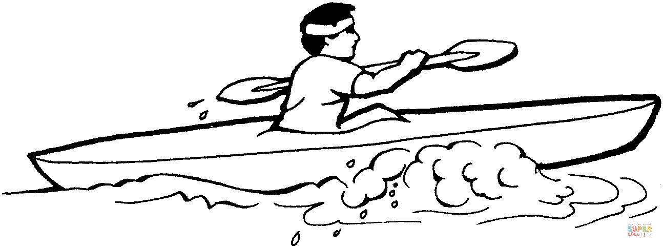 Kayaking coloring page free printable coloring pages