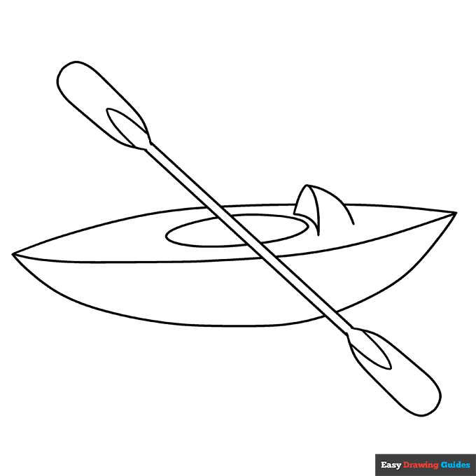 Kayak coloring page easy drawing guides