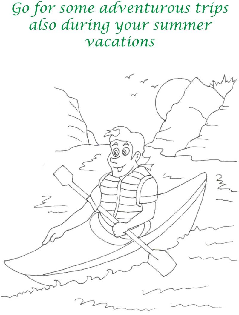 Vacation days printable coloring page for kids