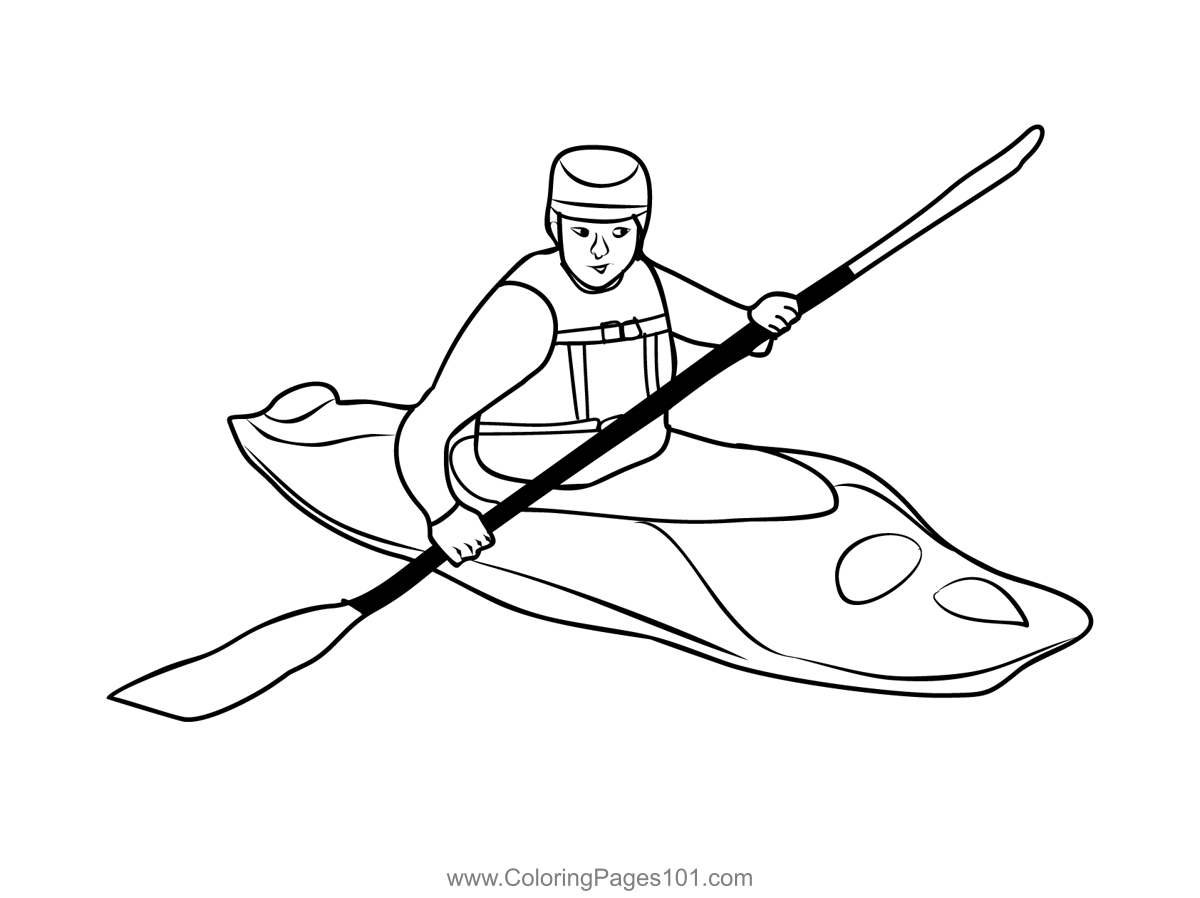 Paddle sports coloring page for kids