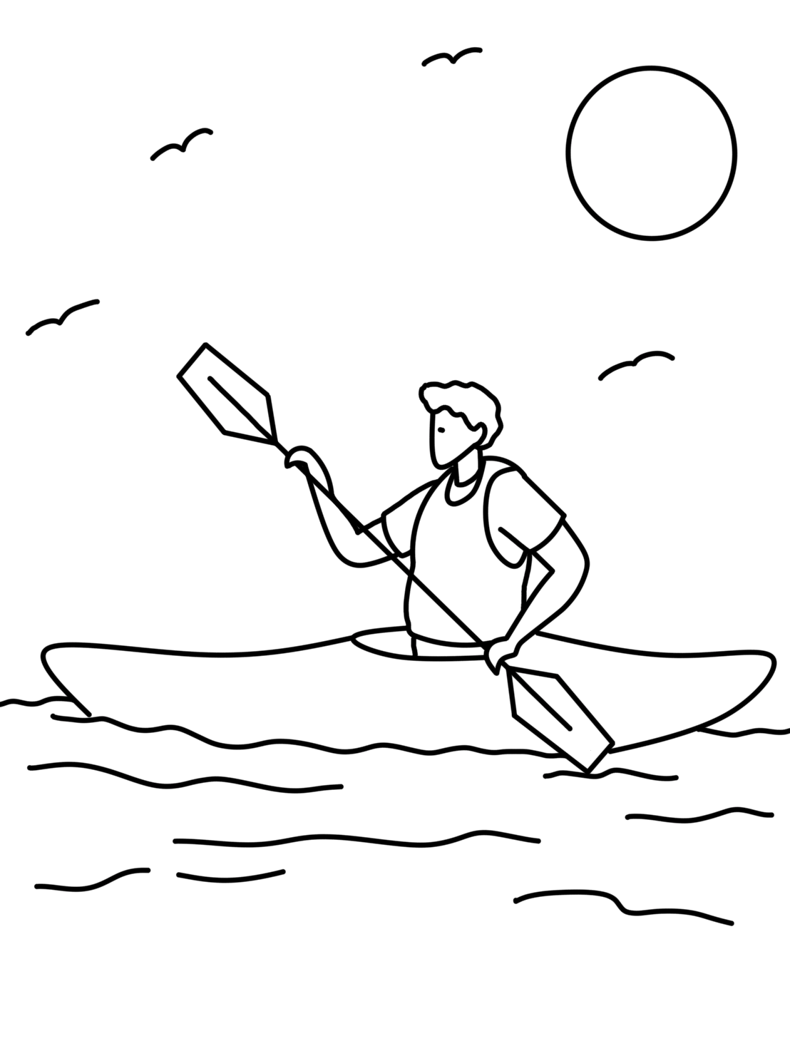 Free printable kayak coloring pages pdf