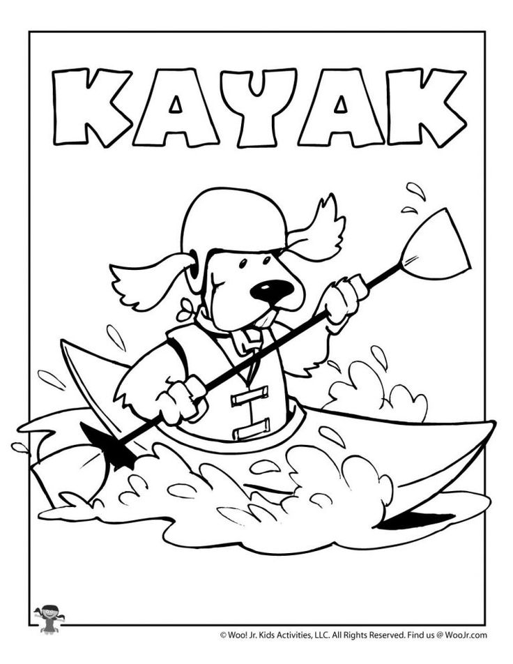 K is for kayak coloring page woo jr kids activities childrens publishing activities for kids childrens publishing coloring pages