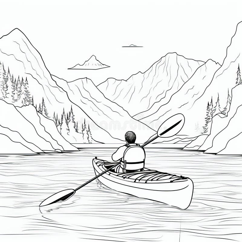 Canoe coloring page stock illustrations â canoe coloring page stock illustrations vectors clipart