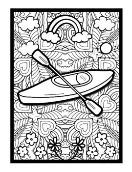 Kayaking mindfulness mandala coloring pages sport printable coloring sheets pdf