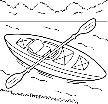 Kayak vehicle coloring page for kids canoeing sport illustration vector rat drawing ring drawing kid drawing png and vector with transparent background for free download