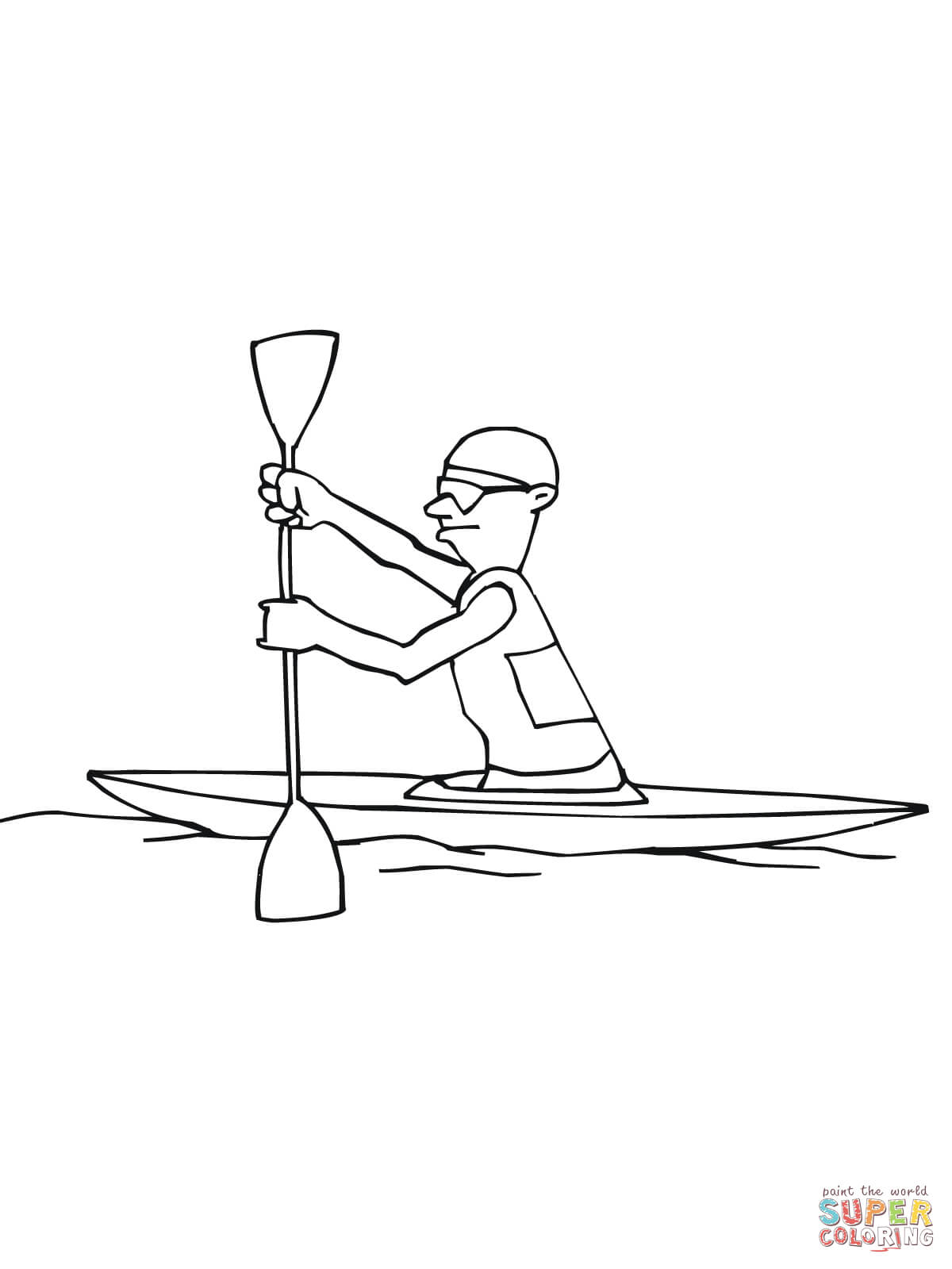 Sport kayaking coloring page free printable coloring pages