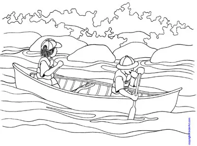 Canoe coloring page â