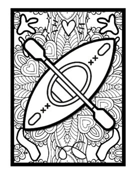 Kayaking mindfulness mandala coloring pages sport printable coloring sheets pdf