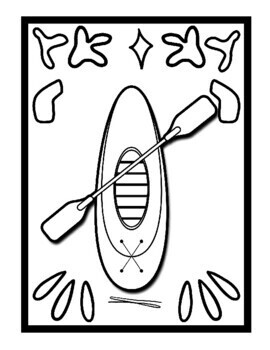 Kayaking easy morning work coloring pages easy printable coloring pdf