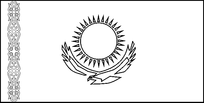 Kazakhstan flag coloring picture