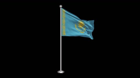 Kazakhstan flag stock video footage