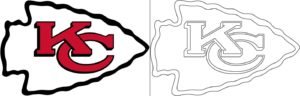 Kansas city chiefs logo with a sample coloring page