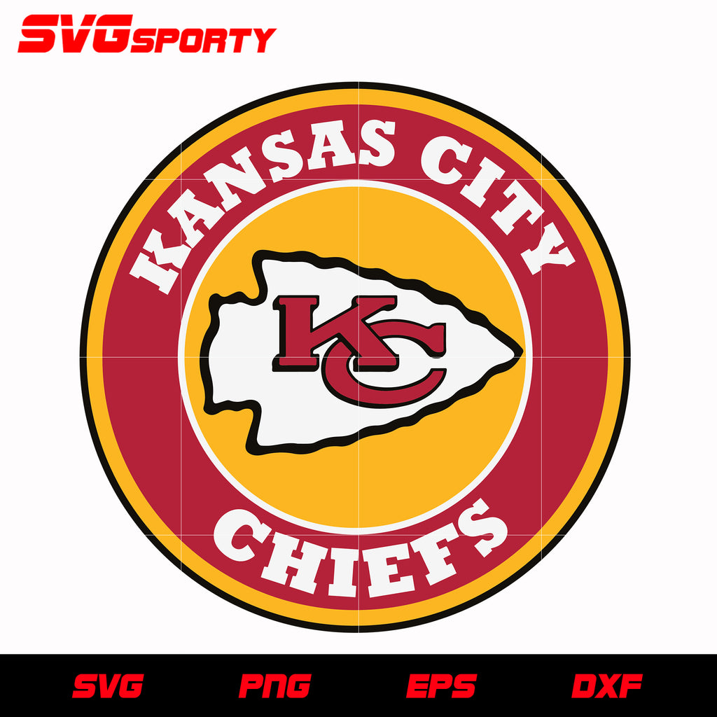 Kansas city chiefs logo circle svg nfl svg eps dxf png digital fi â svg sporty