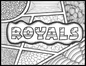 Kansas city royals zentanglecoloring page