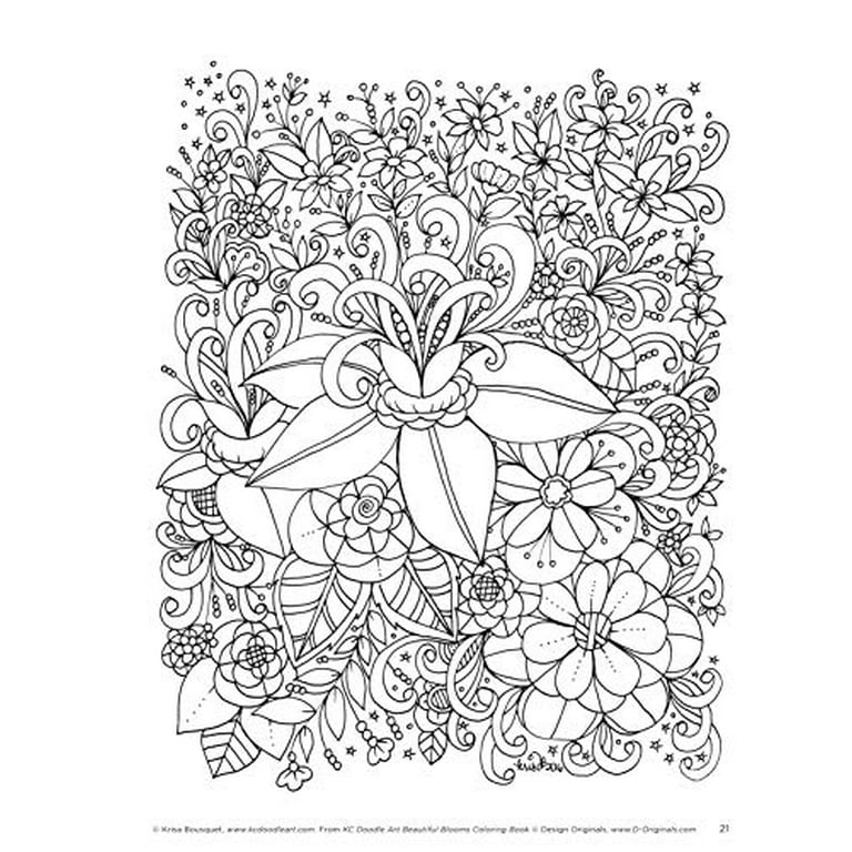 Kc doodle art kc doodle art beautiful blooms coloring book paperback