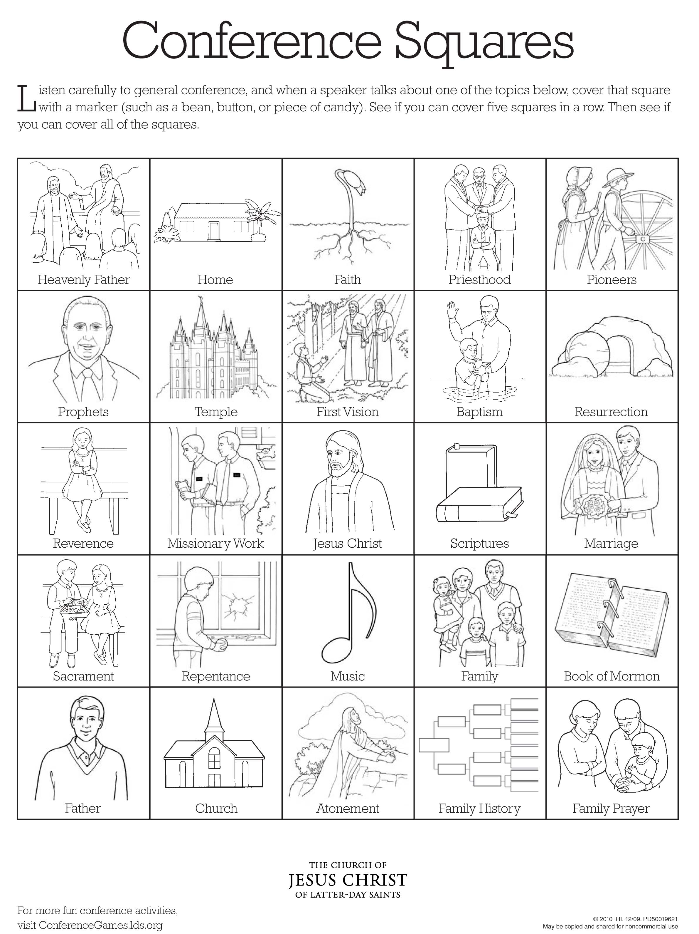 Conference coloring activity lds lesson ideas