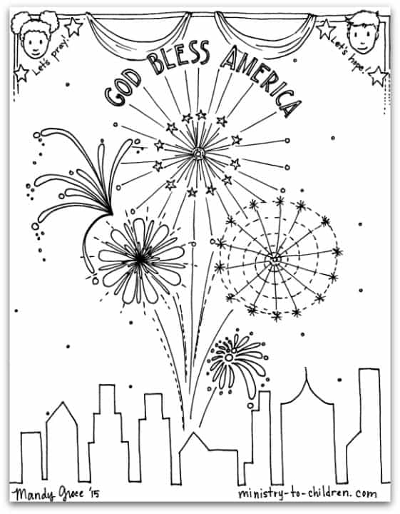 God bless america coloring page