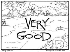 Creation coloring pages day god rested it was very good