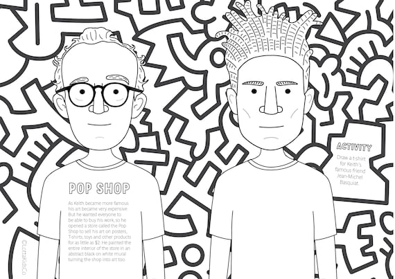 Printable keith haring activity book biography drawing activities coloring download now