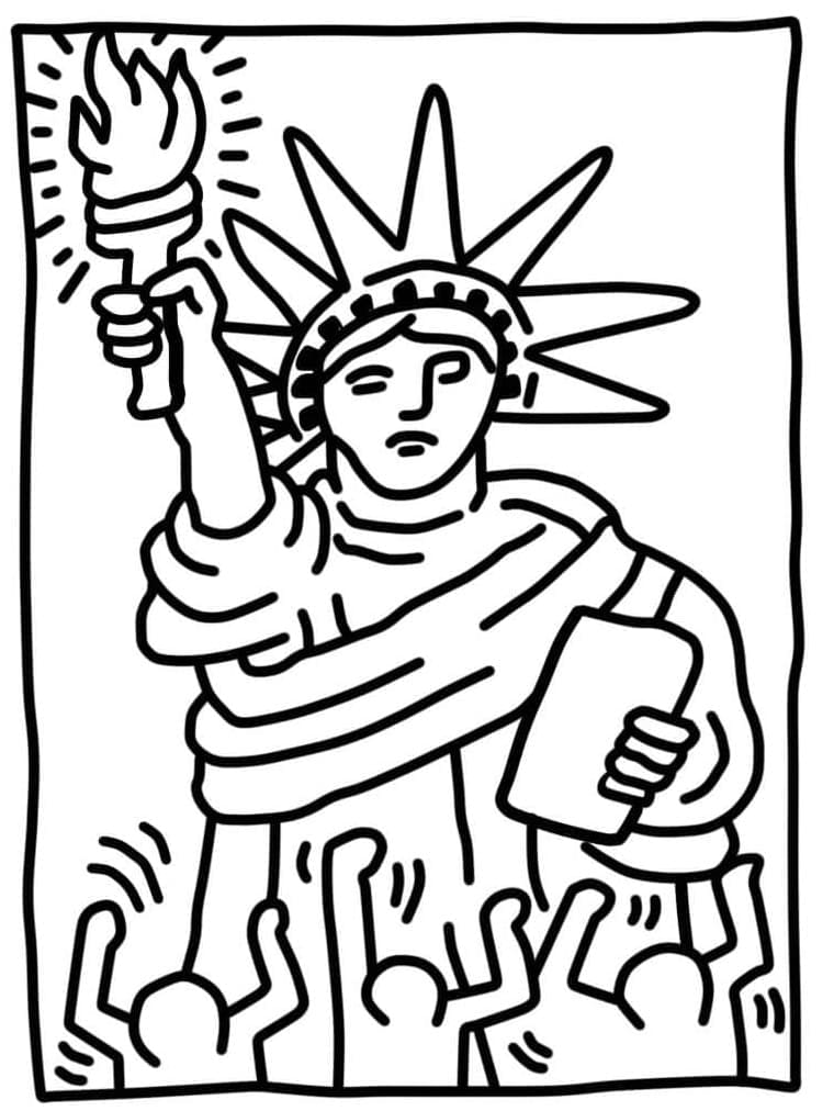 Keith haring art coloring page