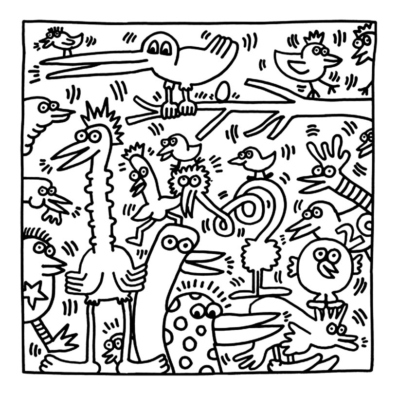 Keith harings coloring to download for free