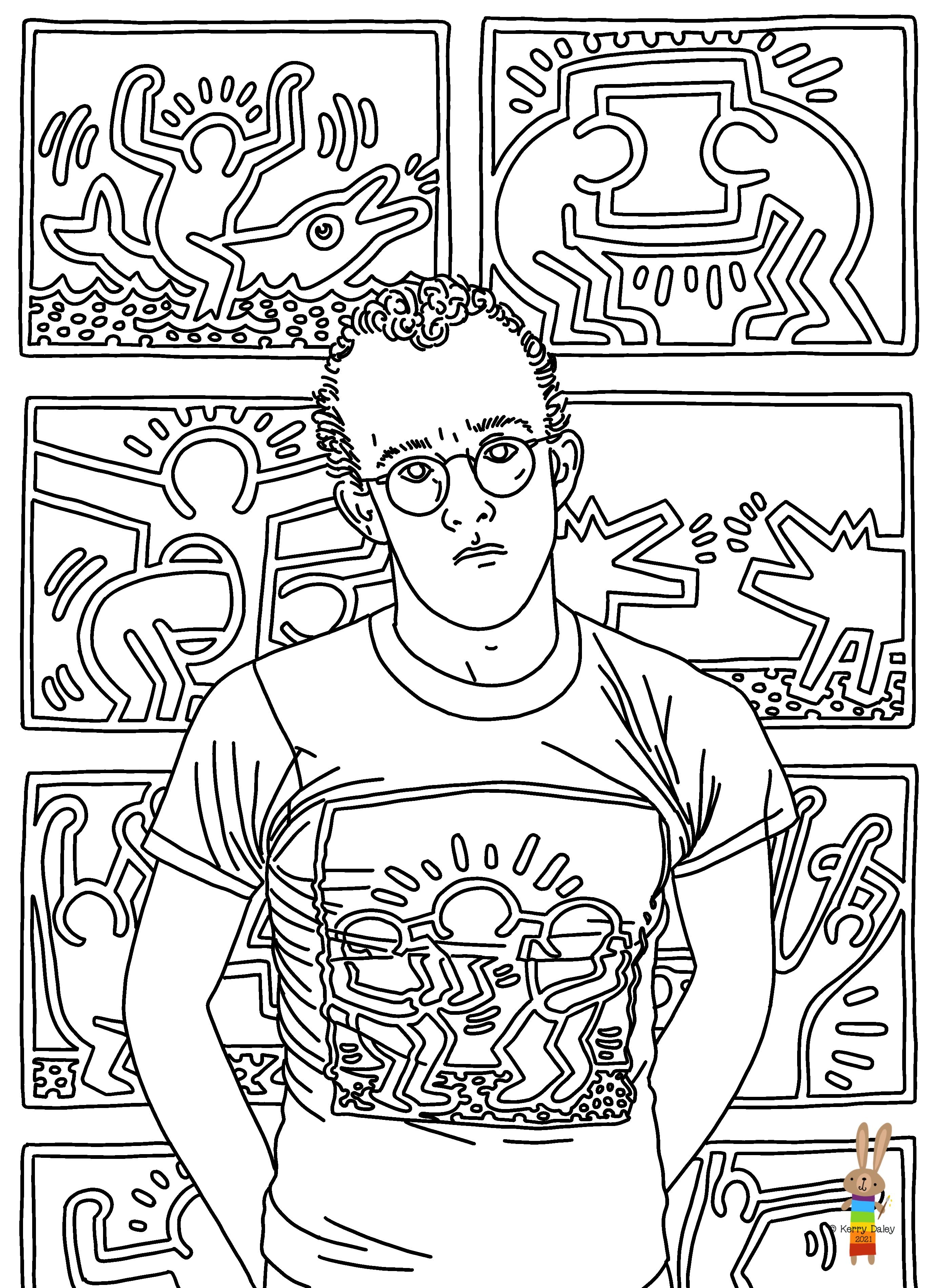 Keith haring coloring page color the great artists keith haring art haring art art history lessons