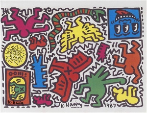 Keith haring pop shop tokyo sticker sheet